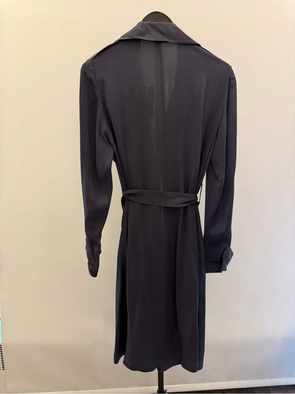 NWT Theory Oaklane Unlined Silk Trench Coat in Slate Grey Modern GGT - Picture 5 of 6